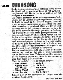 Watch Eurosong 1975 (TV Special 1975)